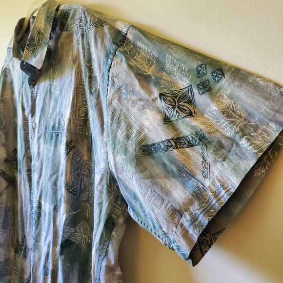 HOLLIS RIVER Mens XL Cotton Short Sleeve Hawaiian Beach Surf Button Shirt - Picture 4 of 13